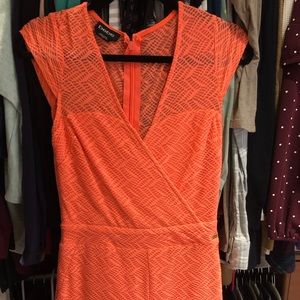 Neon orange Bebe romper